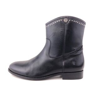 Frye Melissa Stud Short Black Leather Ankle Boots 9.5 B